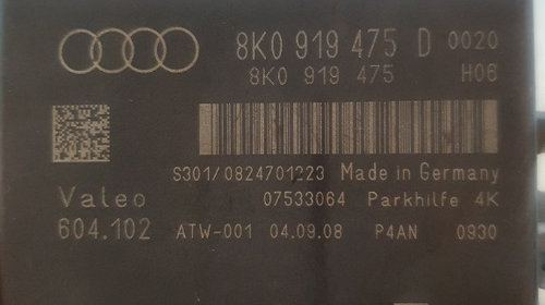 Calculator Senzori Parcare Audi A4 B8 8K cod 