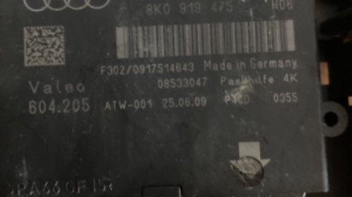 Calculator Senzori Parcare Parktronic Audi A5