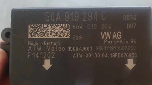 Calculator Senzori Parcare Vw Golf 7 cod 5QA 