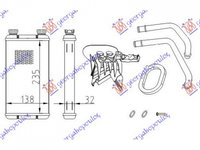 CALORIFER OPEL MOVANO 1999->2010 Calorifer B cu /fara aer conditionat 235x138 2003-> PIESA NOUA ANI 2004 2005 2006 2007 2008 2009 2010