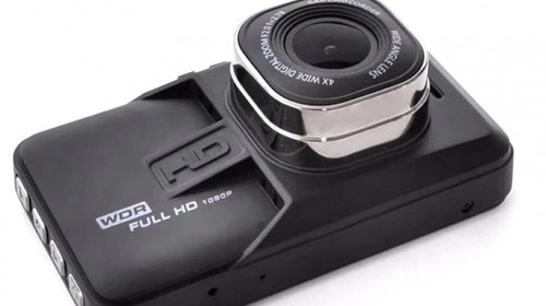 Camera Video Auto Dubla Full HD Soundvox, 5 Mega, Cu Senzor De Miscare Dual Lens Vehicle BlackBox DVR 1080P Negru