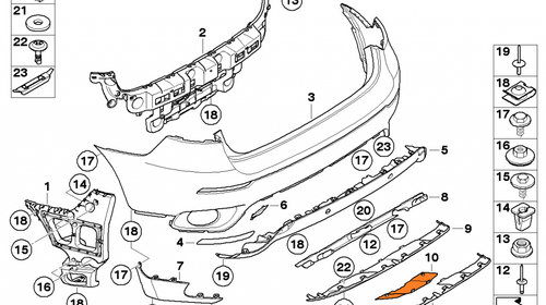 Capac Carlig Tractare Bara Spate Oe Bmw X6 E71 2007-2014 51127192733