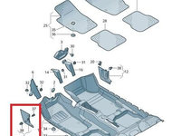 Capac prag interior Volkswagen POLO (2009->)[6R] 6r1863483a82v