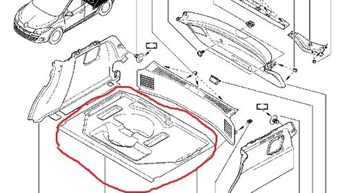 Capac roata rezerva Renault Megane 3 Hatchback (2009 - 2015) 849608877R