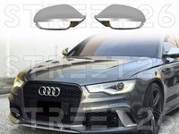 Capace Oglinzi Compatibil Cu Audi A6 4G C7 (2011-2018) Aluminiu Extinction RS6 Design Cu Side Assist