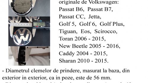 Capacele Jante Aliaj VW Volkswagen Passat B6, B7, CC (2005-2015)