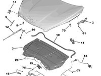 Capota fata OEM pentru Peugeot 508, an 2013 ,PIESA ORIGINALA DIN STOC