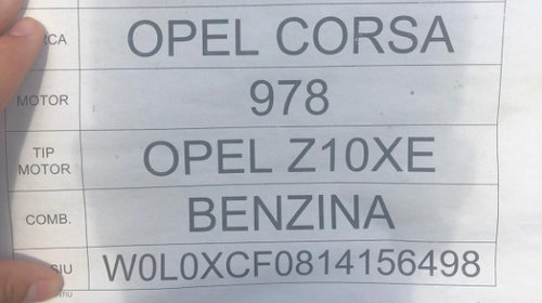 Capota Opel Corsa C 2001 Hatchback 1000