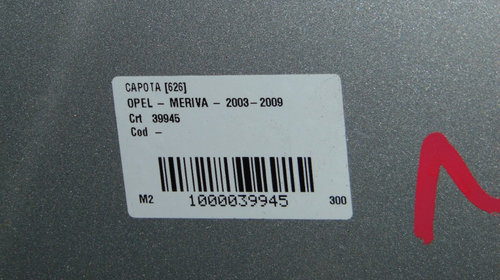 Capota Opel Meriva din 2005