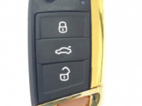 Carcasa cheie briceag pentru VW 3 butoane Gold lamela HU 66 cvw072