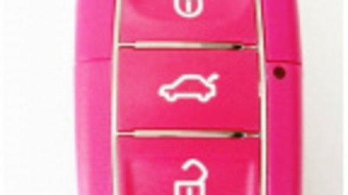Carcasa cheie briceag pentru VW 3 butoane roz