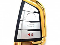 Carcasa cheie compatibil BMW smartkey 3+1 buton Golden/Silver