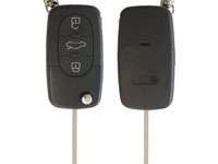 Carcasa Cheie Contact Pentru Audi A3 / A6 / A8, 3 Butoane, Cu Cheie Akonen Cod:004ad010