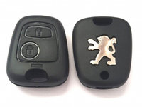 Carcasa cheie pentru Peugeot 206 2 butoanecu emblema metalica