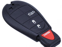 Carcasa Cheie Smartkey Jeep 3 Butoane + Buton De Panica Rosu CJE 006