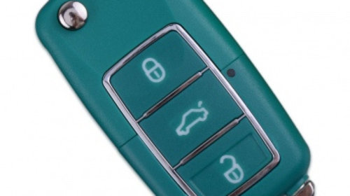 Carcasa cheie VW briceag cu 3 butoane verde