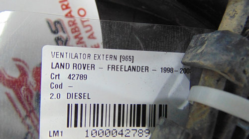 Carcasa cu ventilatoare Land Rover Freelander 1 din 2001, motor 2.0 Diesel
