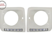 Carcasa faruri Alb cu Lumini de zi dedicate LED DRL Mercedes G-class W463 (1989-20