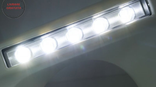 Carcasa faruri cu Lumini de zi dedicate LED DRL cu Faruri Crom si Lampi Semnalizar- livrare gratuita