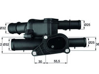 CARCASA TERMOSTAT SKODA OCTAVIA I Combi (1U5) 1.6 102cp MAHLE TM 1 105 2000 2001 2002 2003 2004 2005 2006 2007 2008 2009 2010