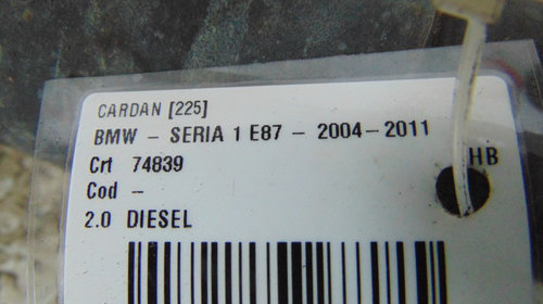 Cardan BMW Seria 1 E87 din 2004-2011, motor 2.0 Diesel