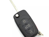 Carguard Audi Carcasă Cheie Tip Briceag Cu 3+1 Butoane Buton De Panică Si Baterie 2032 CC032