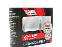 Carguard Set De 2 Becuri Halogen H1 55W +50% Intensitate Long Life BHA011