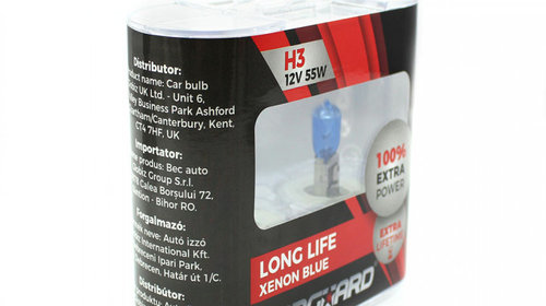 Carguard Set De 2 Becuri Halogen H3 +100% Intensitate Long Life BHA022