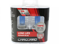 Carguard Set De 2 Becuri Halogen H4 + 100% Intensitate Long Life BHA022