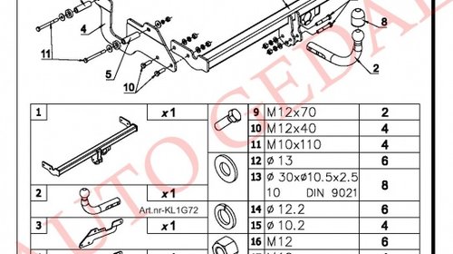 CARLIG DE REMORCARE DACIA LODGY COD:G/007