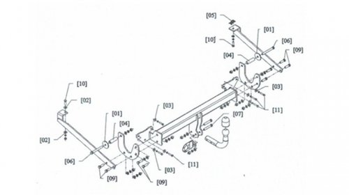 CARLIG DE REMORCARE PEUGEOT EXPERT 2006-2016 COD:F/023