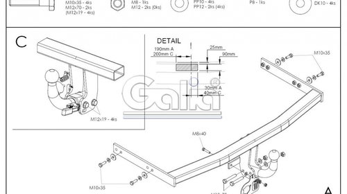 Carlig Remorcare Audi A3 96-2003, Omologat RAR/EU, Garantie 60 Luni