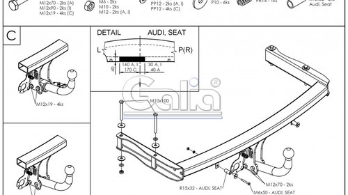 Carlig Remorcare Audi A4 fabricatie 2001-2007, Omologat RAR/EU, Garantie 60 Luni