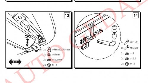 CARLIG REMORCARE AUDI A6 4A / C4 1994-1997 COD:A05S