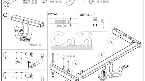 Carlig Remorcare Audi A6 fabricatie 1997-2005, Omologat RAR/EU, Garantie 60 Luni