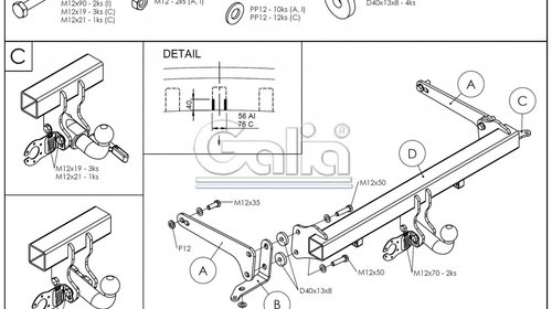 Carlig Remorcare Chevrolet Captiva 2006-, Omologat RAR/EU, Garantie 60 Luni