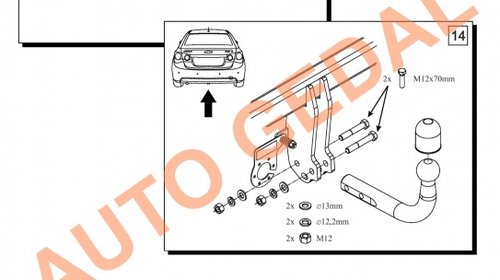 CARLIG REMORCARE CHEVROLET CRUZE BREAK J308 2012-prezent COD:X26S