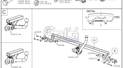 Carlig Remorcare Citroen C-Elysee, Omologat RAR/EU, Garantie 60 Luni