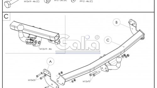 Carlig Remorcare Citroen C2 2003-, Omologat RAR/EU, Garantie 60 Luni