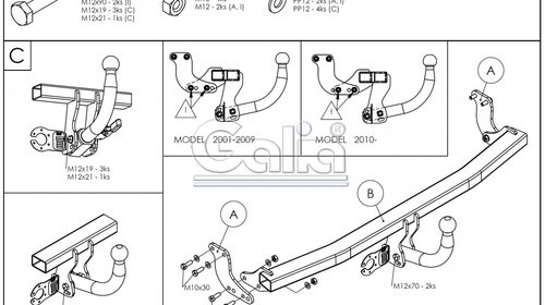 Carlig Remorcare Citroen C3 2001-2009, Omologat RAR/EU, Garantie 60 Luni