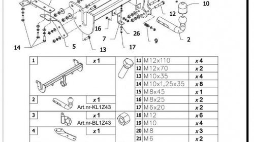 CARLIG REMORCARE CITROEN C4 AIRCROSS 2012-2017 COD:Y/028