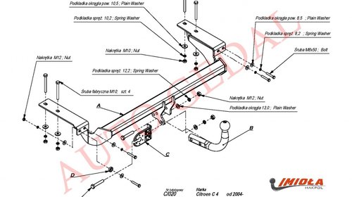 CARLIG REMORCARE CITROEN C4 COUPE 2003-2010 COD:C/020