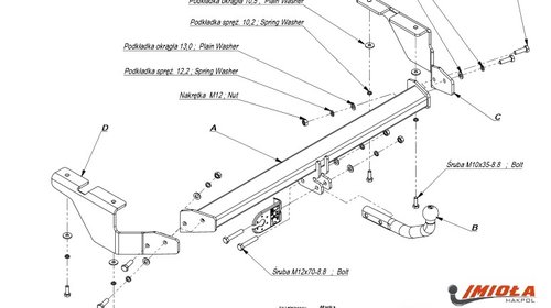 Carlig remorcare Citroen C5 II Combi 2005-2008 (marca Hakpol), Omologat RAR/EU, Garantie 60 Luni