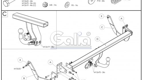 Carlig Remorcare Citroen C5 III Combi 2008- demontabil automat, Omologat RAR/EU, Garantie 60 Luni