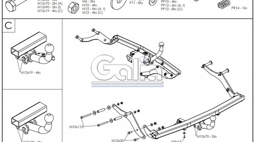 Carlig Remorcare Dacia Dokker, Omologat RAR/EU, Garantie 60 Luni