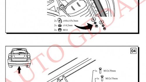 CARLIG REMORCARE DODGE CALIBER 2006-PREZENT COD:CH51S