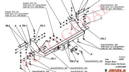 CARLIG REMORCARE FIAT DUCATO DUBA/PLATFORMA 1994-2006 COD:C/005