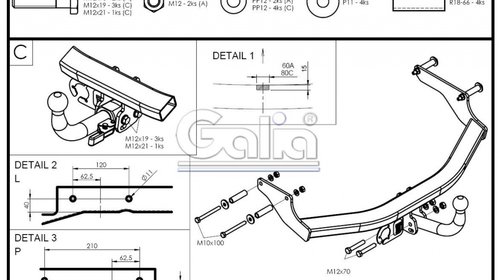 Carlig Remorcare Fiat Fiorino 2008-