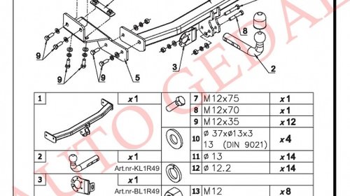 CARLIG REMORCARE FIAT FREEMONT 2011-prezent COD:F/033