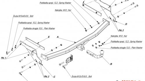 CARLIG REMORCARE FORD FOCUS II COMBI 2005-2011 COD:E/036